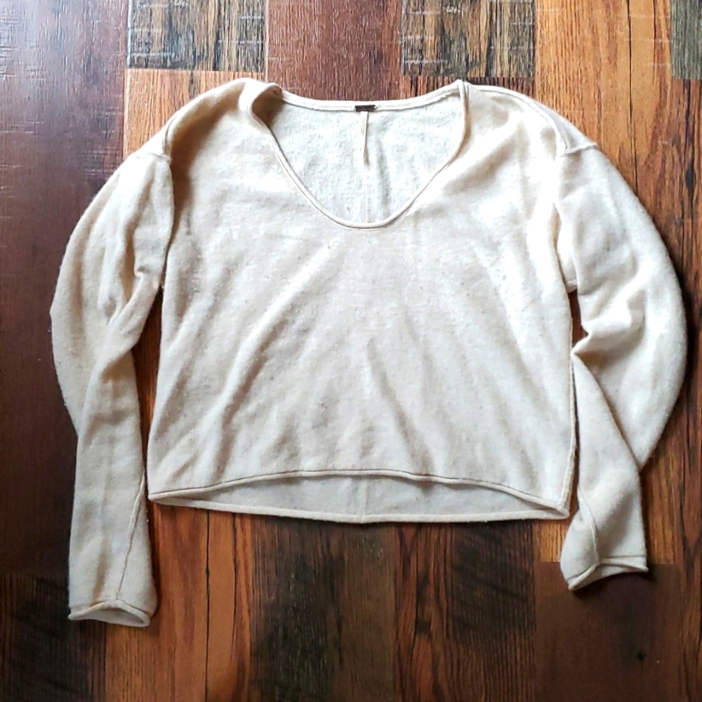 Free People Cashmere crop sweater with crop top included! Medium